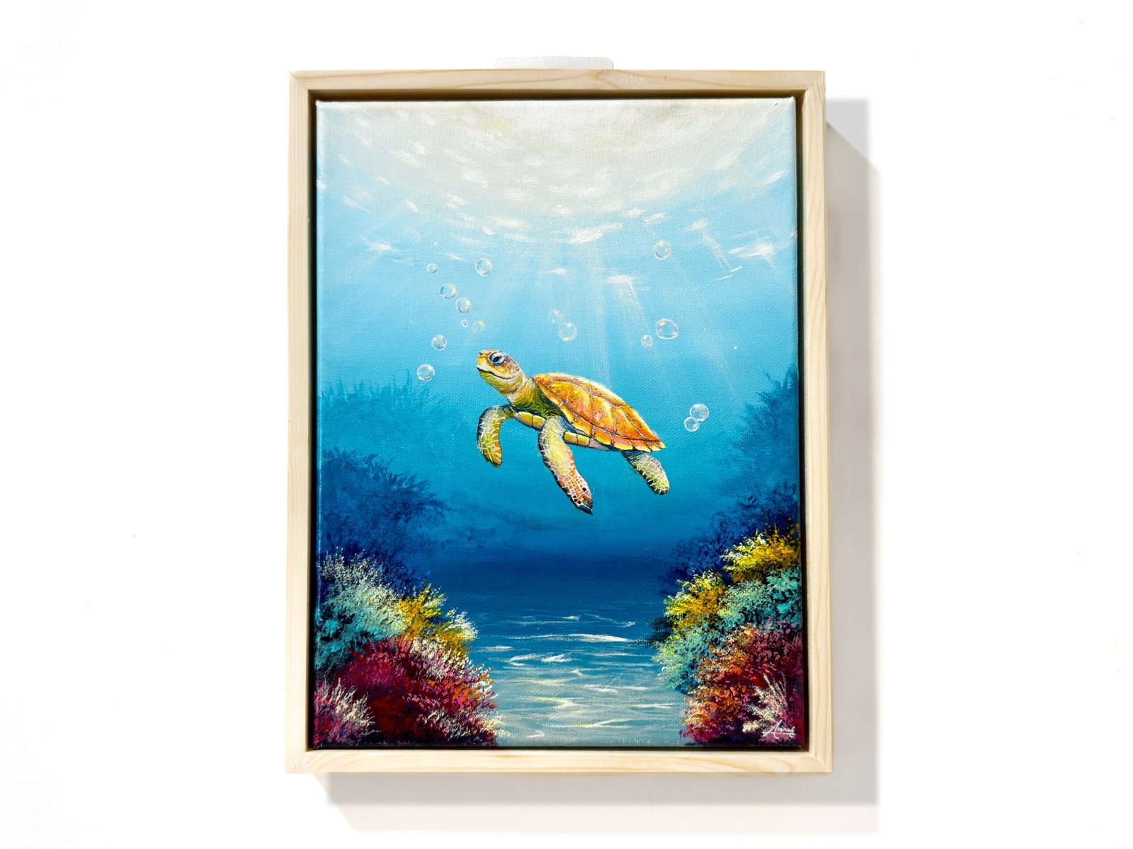 "Beneath the Light" on 9x12inch canvas with frame / FREE SHIPPING FOR SELECTED DESTINATION