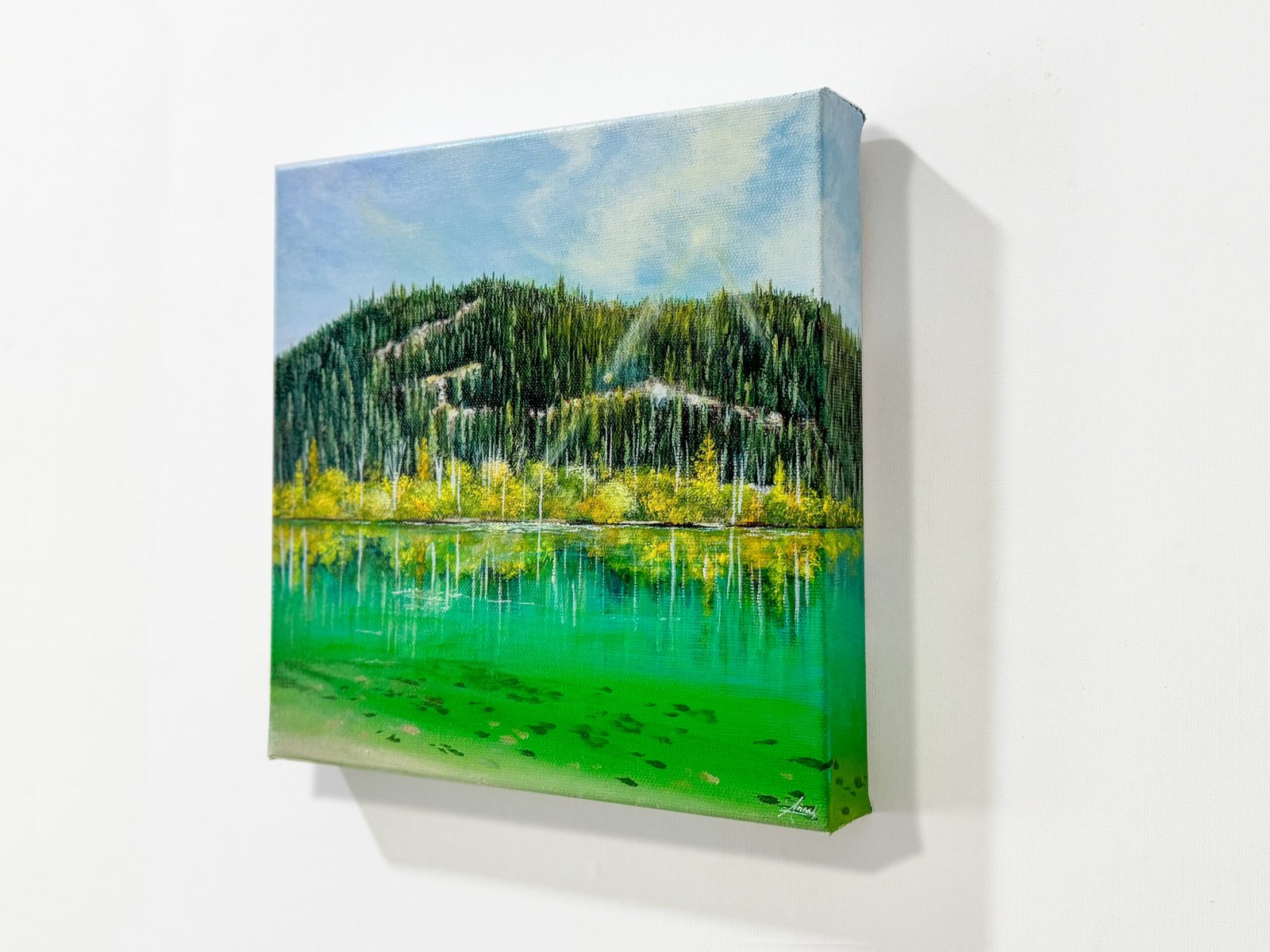 "Memories by the Still Lake" on 10x10inch 3D Gallery canvas / FREE SHIPPING FOR SELECTED DESTINATION - Image 3