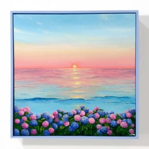 "Quiet Happiness" on 40x40cm gallery canvas with floating frame