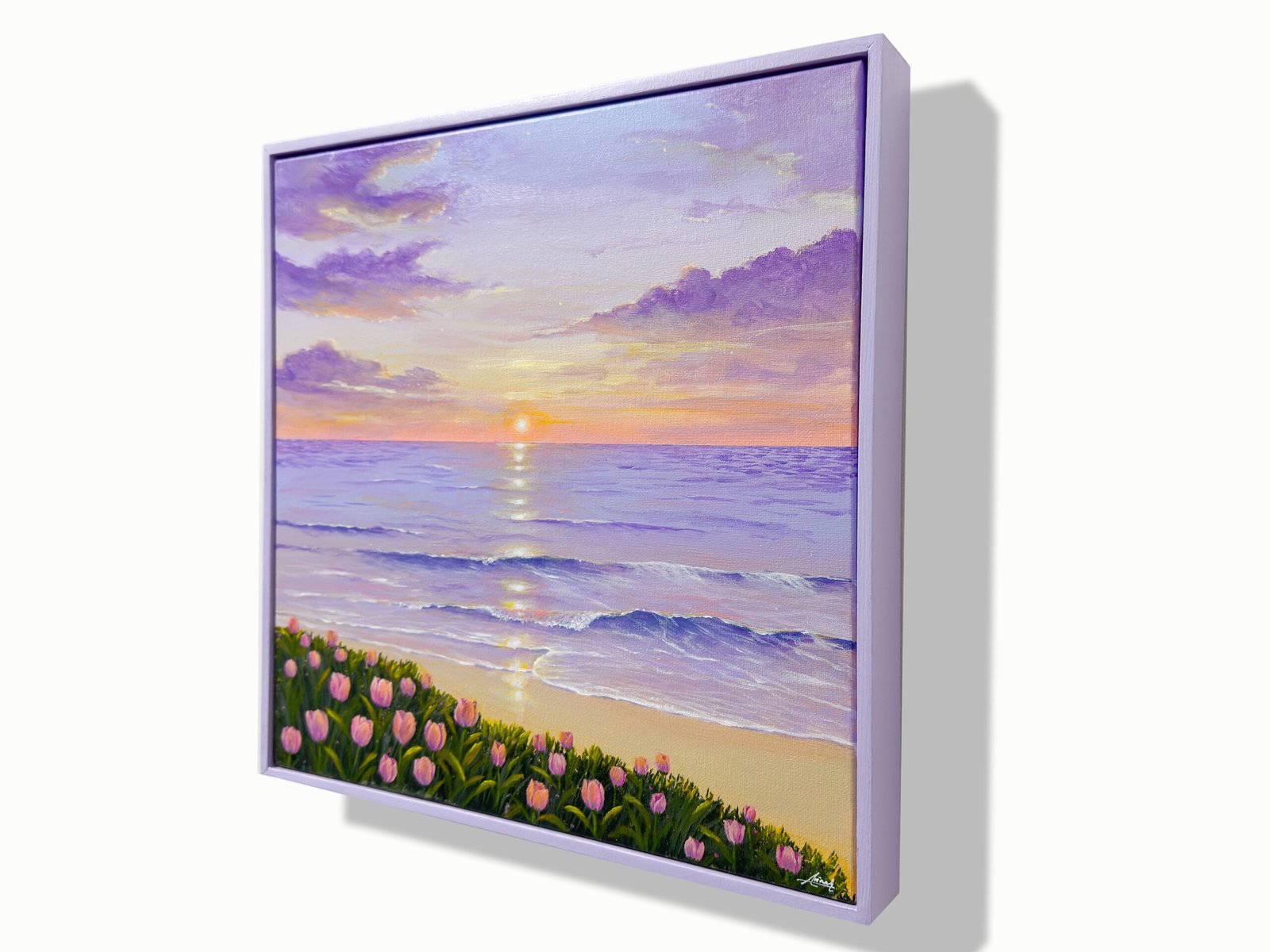 "Warmth of Twilight" on 40x40cm gallery canvas with floating frame - Image 2