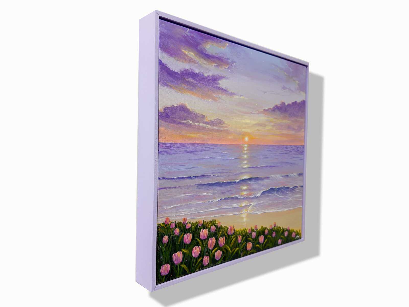 "Warmth of Twilight" on 40x40cm gallery canvas with floating frame - Image 3