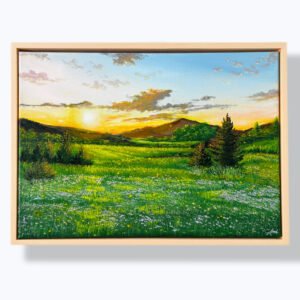 "Meadow of Light" on 42x30cm canvas with floating frame